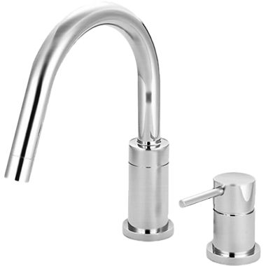 Click here to see Pioneer 4MT720-SS Pioneer Motegi Single-Handle Deck-Mount Stainless Steel Roman Tub Faucet Trim Kit with Rough-In, Rigid Gooseneck Spout, Mtal Lever Handle - 4MT720-SS