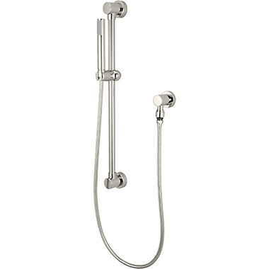 Click here to see Pioneer 6MT400-PN Pioneer Motegi Single-Function Handheld Shower Set with 25in Slide Bar, Cylinder, 2.5 GPM, ADA-Compliant, Polished Nickel - 6MT400-PN