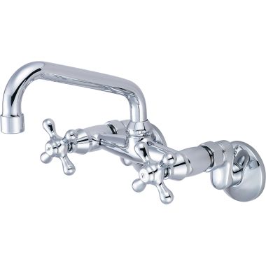 Click here to see Pioneer 2PM540 Pioneer Premium Two-Handle Wall-Mounted Bridge Kitchen Faucet, Chrome - 2PM540