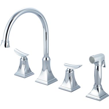 Click here to see Pioneer 2PR201 Pioneer Prenza Two-Handle Widespread Kitchen Faucet w/ Side Spray, Chrome - 2PR201