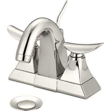 Click here to see Pioneer 3PR100-PN Pioneer Prenza Centerset Bathroom Faucet with Pop-Up Drain, Two-Handle, 1.5 GPM, Metal Lever Handle, ADA, PVD Polished Nickel - 3PR100-PN