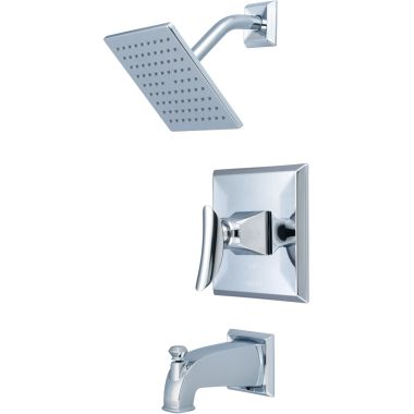 Click here to see Pioneer 4PR110T Pioneer Prenza Single Handle Polished Chrome Tub/Shower Trim with Rainshower, One-Function, 2.5 GPM, ADA, Lever Handle, 1/2-inch Connection Size - 4PR110T