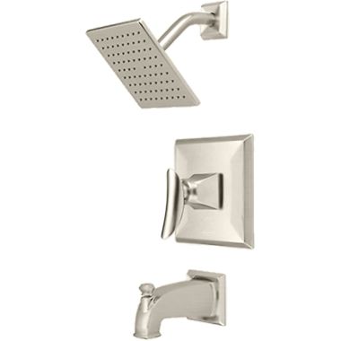 Click here to see Pioneer 4PR110T-BN Pioneer Prenza Single Handle Brushed Nickel Tub/Shower Trim with Rainshower, One-Function, 2.5 GPM, ADA, Lever Handle, 1/2-inch Connection Size - 4PR110T-BN