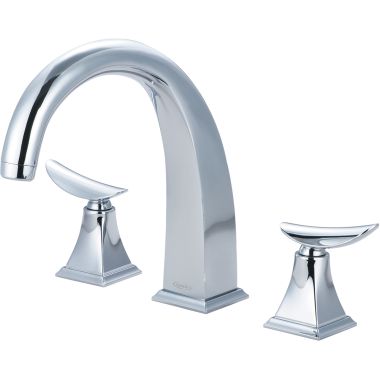 Click here to see Pioneer 4PR610T Pioneer Prenza Two-Handle Polished Chrome Roman Tub Faucet Trim Set, Metal Lever Handles, Deck-Mount, ADA-Compliant - 4PR610T