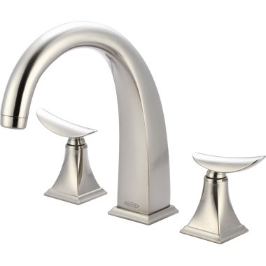 Click here to see Pioneer 4PR610T-BN Pioneer Prenza Two-Handle Brushed Nickel Roman Tub Faucet Trim Set, Metal Lever Handles, Deck-Mount, ADA-Compliant - 4PR610T-BN