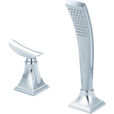 Click here to see Pioneer 6PR820 Pioneer Prenza Single-Function Chrome Roman Tub Handheld Shower Set, Square, Metal Lever Handle, Deck-Mount, 2.5 GPM, ADA-Compliant - 6PR820