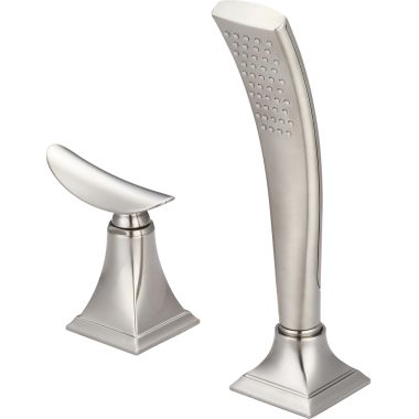 Click here to see Pioneer 6PR820-BN Pioneer Prenza Single-Function Brushed Nickel Roman Tub Handheld Shower Set, Square, Metal Lever Handle, Deck-Mount, 2.5 GPM, ADA-Compliant - 6PR820-BN