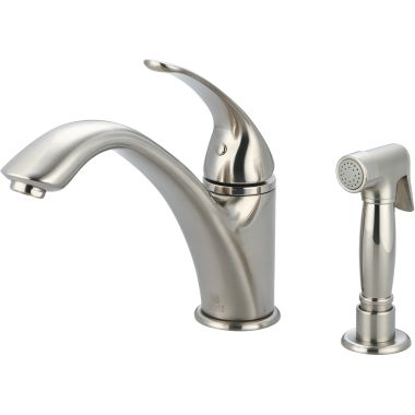 Click here to see Pioneer 2VL261-BN Pioneer Vellano Single-Handle Kitchen Faucet w/ Side Spray, Brushed Nickel - 2VL261-BN