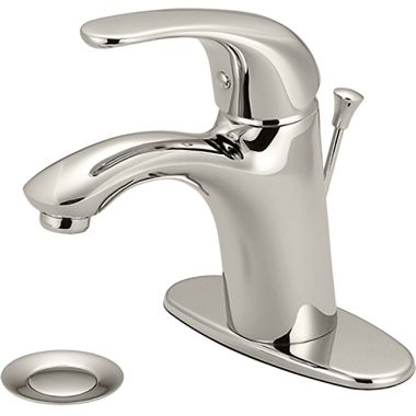 Click here to see Pioneer 3VL160-PN Pioneer Vellano Single-Hole Bathroom Faucet with Pop-Up Drain, Single-Handle, 1.5 GPM, Lever Handle, ADA, PVD Polished Nickel - 3VL160-PN