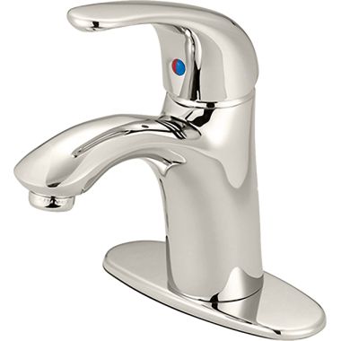 Click here to see Pioneer 3VL161-PN Pioneer Vellano Single-Hole Bathroom Faucet, Single-Handle, 1.5 GPM, Lever Handle, ADA, Less Pop-Up, PVD Polished Nickel - 3VL161-PN