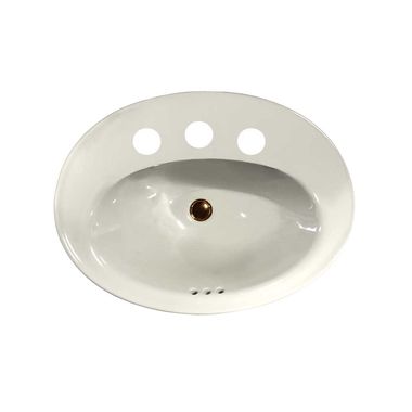 Click here to see Kohler 2075-8-96 Kohler Serif Self-Rimming Oval Bathroom Sink, 8in Centers, Vitreous China, Biscuit - K-2075-8-96