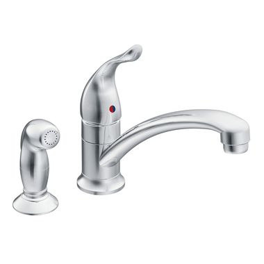 Click here to see Moen 7437 Moen Chateau Single Handle Low Arc Kitchen Faucet w/ Side Spray, Chrome - 7437