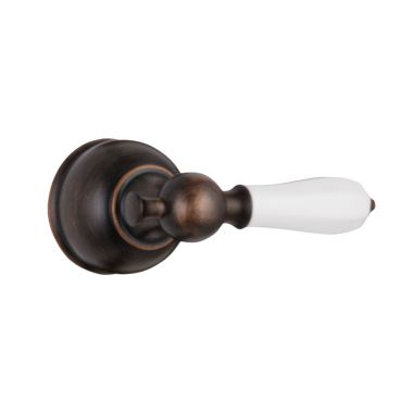 Click here to see Delta H712RB Delta H712RB Victorian Porcelain Lever Handle Kit for 13, 14, and Floor Mount, Venetian Bronze