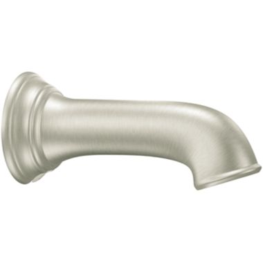 Click here to see Moen 3858BN Moen Dartmoor Wall Mounted Brushed Nickel Non-Diverter Tub Spout, 1/2-inch Connection Size, Slip Fit - 3858BN