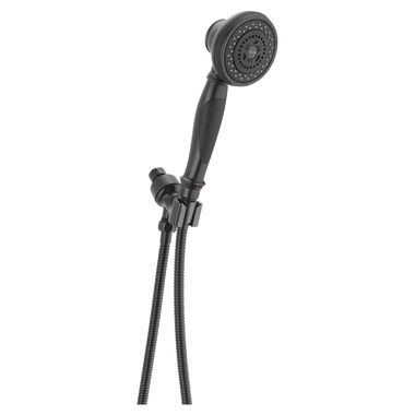 Click here to see Delta 54613-RB Delta Premium Three-Setting Touch-Clean Handheld Shower with Shower Mount and 60in to 82in Stretchable Metal Hose, 1.75 GPM, Venetian Bronze - 54613-RB