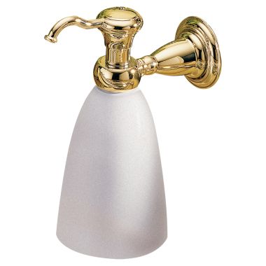 Click here to see Delta 75055-PB Delta 75055-PB Polished Brass Victorian Wall Mount Soap Dispenser