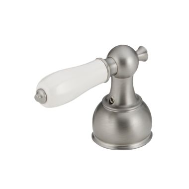 Click here to see Delta H212SS Delta H212SS Delta Two Porcelain Lever Handle Kit with White Accents (Stainless)