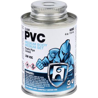 Click here to see Commodity  Clear PVC Plastic Pipe Cement, Medium Body/Set, Quart