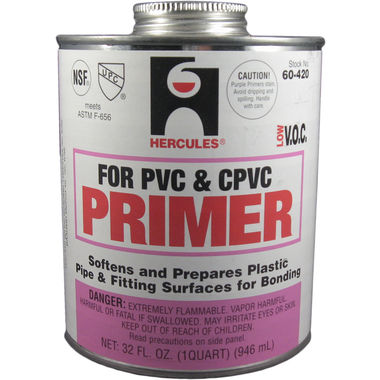 Click here to see Commodity  Purple Plastic Pipe Primer for PVC and CPVC, Quart