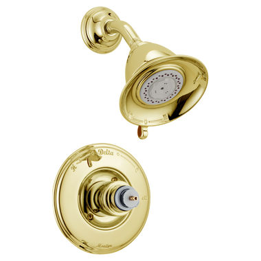 Click here to see Delta T14255-PBLHP Delta T14255-PBLHP Victorian Monitor Shower only Trim: Polished Brass Finish