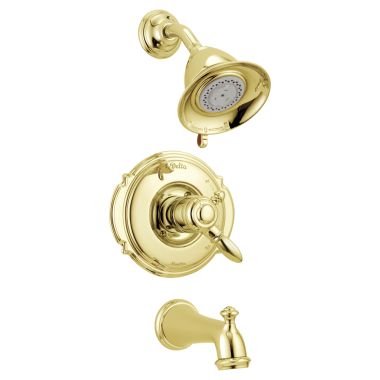 Click here to see Delta T17455-PB Delta T17455-PB Victorian Monitor 17 Series Tub & Shower Trim, Polished Brass