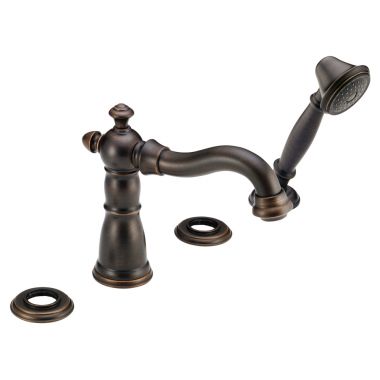 Click here to see Delta T4755-RBLHP Delta Victorian Roman Tub Faucet Trim w/ Hand Shower, Less Handles, Venetian Bronze - T4755-RBLHP