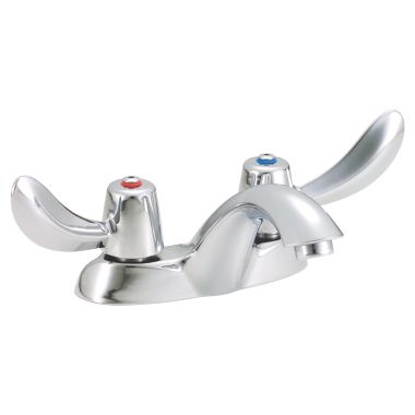Click here to see Delta 21C142 Delta 21C142 Tech 2-Handle Cast Centerset Lavatory Faucet, Hooded Blade, No Pop-Up Hole, Standard Aerator, Chrome