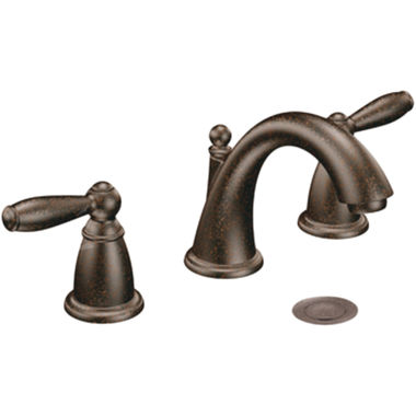 Click here to see Moen T6620ORB Moen Brantford Two-Handle High Arc Oil-Rubbed Bronze Widespread Bathroom Faucet, 1.2 GPM, ADA Lever Handle, WaterSense, Three-Hole - T6620ORB