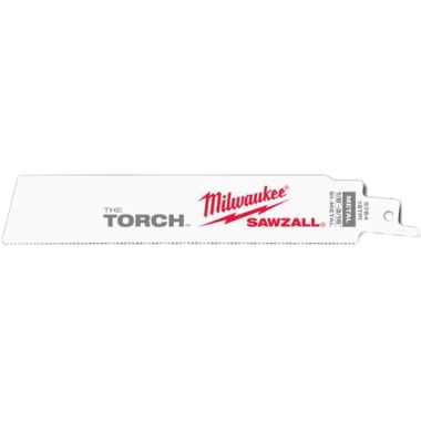 Click here to see Milwaukee 48-00-5784 Sawzall Torch 48-00-5784 Bi-Metal Reciprocating Saw Blade, 6 in L x 1 in W x 0.042 in T, 18 TPI
