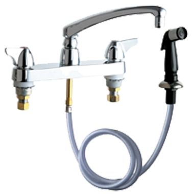 Click here to see Chicago Faucet 1102-E35ABCP Chicago Faucets 1102-E35ABCP Hot and Cold Sink Faucet with Side Spray