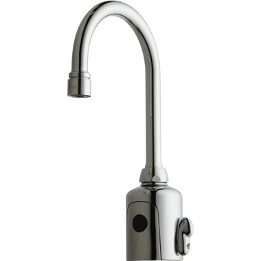 Click here to see Chicago Faucet 116.123.AB.1 Chicago Faucets 116.123.AB.1 HyTronic Gooseneck Sink Faucet with Dual Beam Infrared Sensor