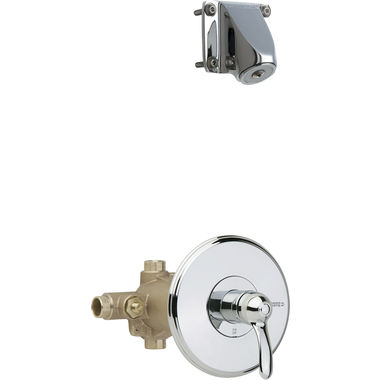Click here to see Chicago Faucet 1907-621CP Chicago Faucets 1907-621CP Thermostatic Pressure Balancing Tub and Shower Valve with Shower Head