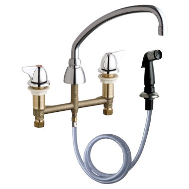 Click here to see Chicago Faucet 200-A1000ABCP Chicago Faucets 200-A1000ABCP Concealed Sink Hot and Cold Water Faucet with Side Spray