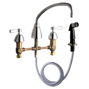 Click here to see Chicago Faucet 200-AABCP Chicago Faucets 200-AABCP Concealed Hot and Cold Sink Faucet with Side Spray