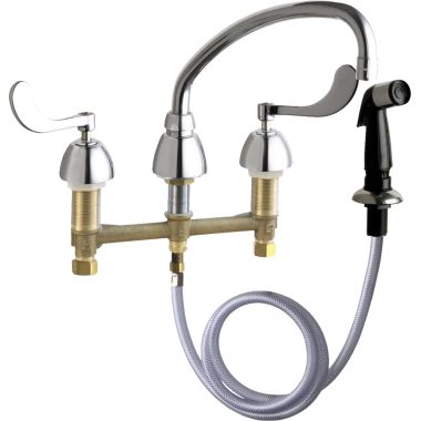 Click here to see Chicago Faucet 200-AE35-317ABCP Chicago Faucets 200-AE35-317ABCP Concealed Hot and Cold Sink Faucet with Side Spray