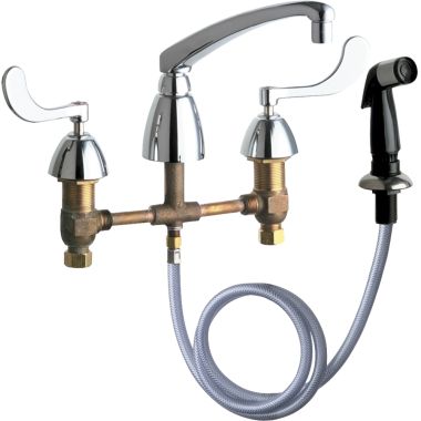 Click here to see Chicago Faucet 200-AL8-317ABCP Chicago Faucets 200-AL8-317ABCP Concealed Hot and Cold Sink Faucet with Side Spray