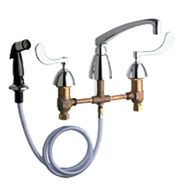Click here to see Chicago Faucet 200-AL8E35-317ABCP Chicago Faucets 200-AL8E35-317ABCP Concealed Hot and Cold Sink Faucet with Side Spray