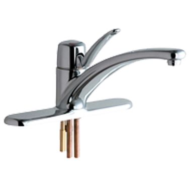 Click here to see Chicago Faucet 2300-8E34ABCP Chicago Faucets 2300-8E34ABCP Single Lever Hot and Cold Water Mixing Sink Faucet