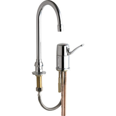 Click here to see Chicago Faucet 2302-ABCP Chicago Faucets 2302-ABCP Single Lever Hot and Cold Water Mixing Sink Faucet