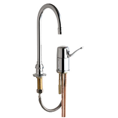 Click here to see Chicago Faucet 2302-E35ABCP Chicago Faucets 2302-E35ABCP Single Lever Hot and Cold Water Mixing Sink Faucet