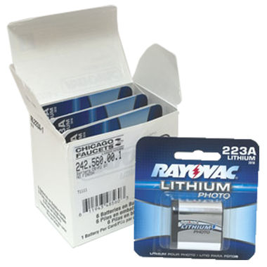 Click here to see Chicago Faucet 242.560.00.1 Chicago Faucets 242.560.00.1 Power Supply (Batteries CR-P2 6V)(Qty. 6)