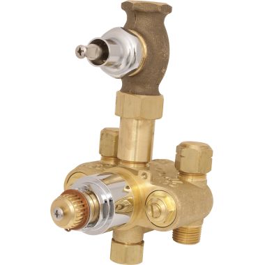 Click here to see Chicago Faucet 2500-VOCP Chicago Faucets 2500-VOCP TempShield Thermostatic/Pressure Balancing Tub/Shower Valve w/ Checks, 1/2