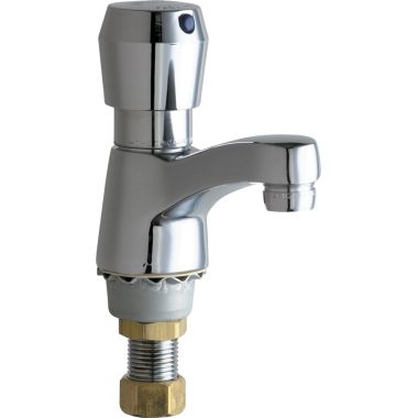 Click here to see Chicago Faucet 333-665PSHVPAABCP Chicago Faucets 333-665PSHVPAABCP Single Supply Metering Sink Faucet