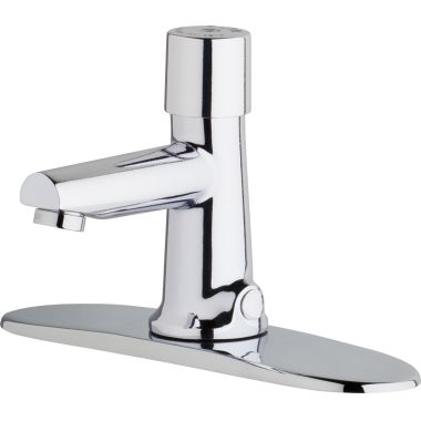 Click here to see Chicago Faucet 3501-8E2805ABCP Chicago Faucets 3501-8E2805ABCP Hot and Cold Water Metering Mixing Sink Faucet