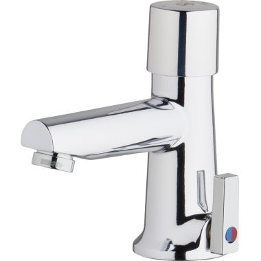 Click here to see Chicago Faucet 3502-E2805ABCP Chicago Faucets 3502-E2805ABCP Hot and Cold Water Metering Mixing Sink Faucet