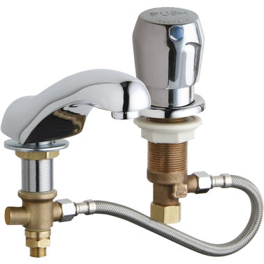 Click here to see Chicago Faucet 404-HZCW665ABCP Chicago Faucets 404-HZCW665ABCP Concealed Cold Water Metering Sink Faucet