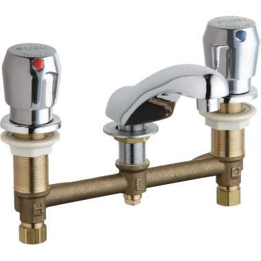 Click here to see Chicago Faucet 404-V665ABCP Chicago Faucets 404-V665ABCP Concealed Hot and Cold Water Metering Sink Faucet