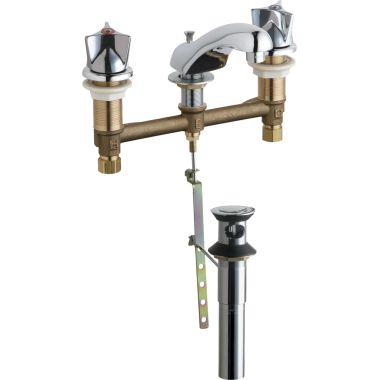 Click here to see Chicago Faucet 404-V950POABCP Chicago Faucets 404-V950POABCP Concealed Hot and Cold Sink Faucet with Pop-up Waste