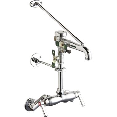 Click here to see Chicago Faucet 445-PVBCP Chicago Faucets 445-PVBCP Hot and Cold Sink Faucet