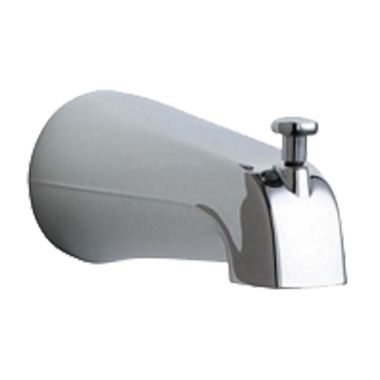 Click here to see Chicago Faucet 749-SJKCP Chicago Faucets 5-1/2in Chrome Tub Spout with Diverter, Wall-Mount Installation, Diverter Knob - 749-SJKCP
